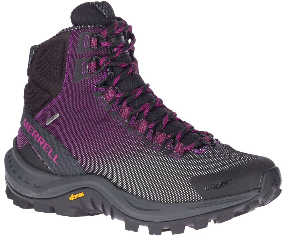 Kozaki Merrell Damskie Czarne/Fioletowe - Thermo Cross 2 Mid Waterproof - 796320-ISY